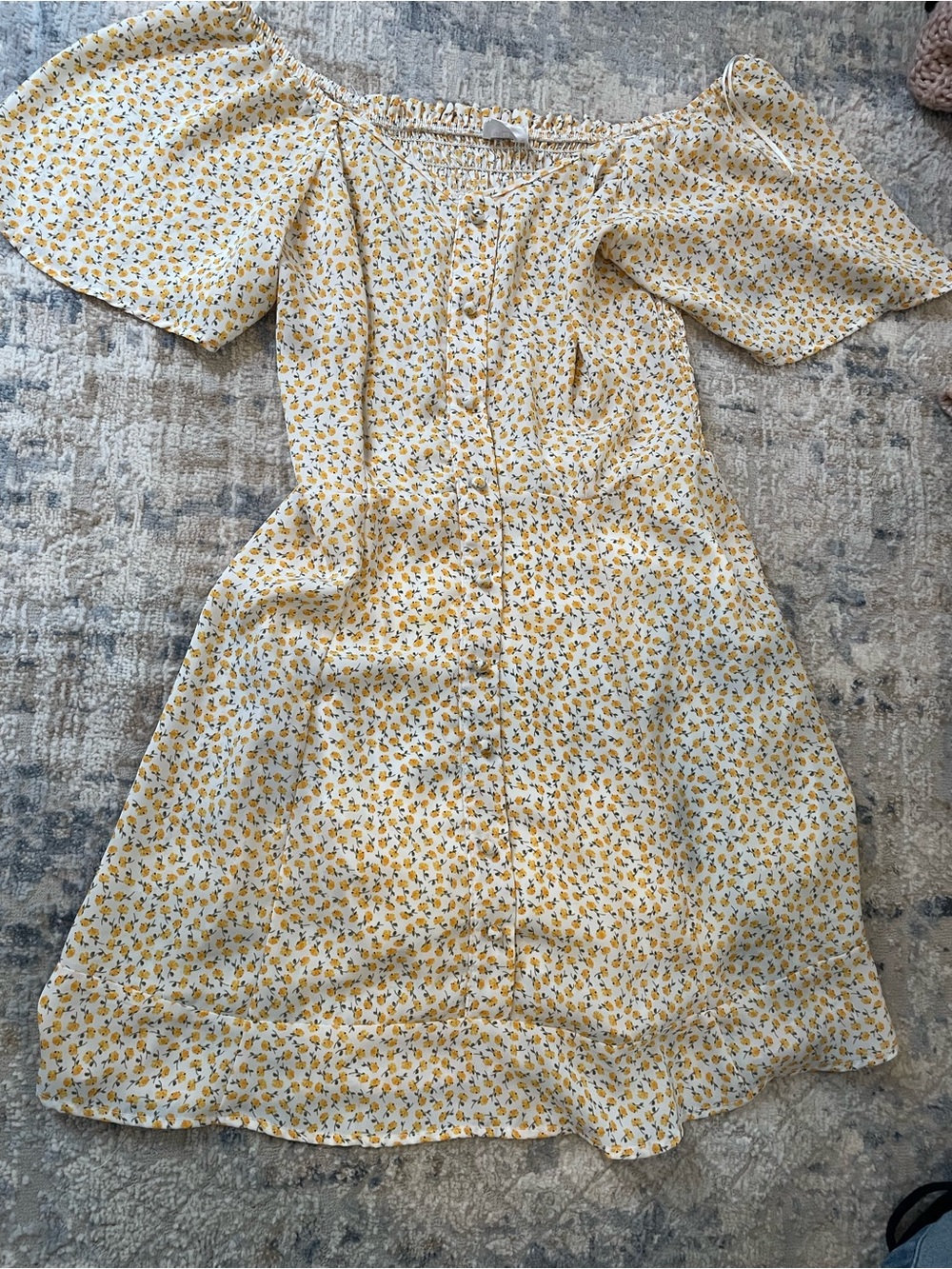 Sienna Sky Yellow Floral Button-Front Dress